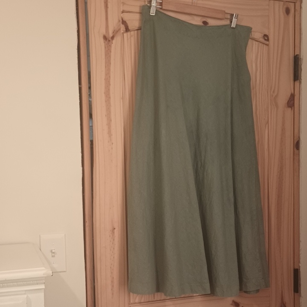 Sage Green Linen Maxi Skirt